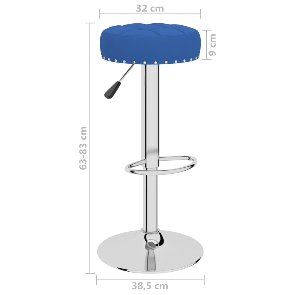 vidaXL Taburetes de cocina 2 unidades tela azul