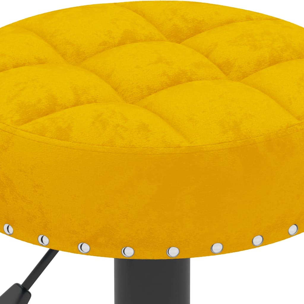 vidaXL Taburetes de cocina 2 unidades terciopelo amarillo mostaza