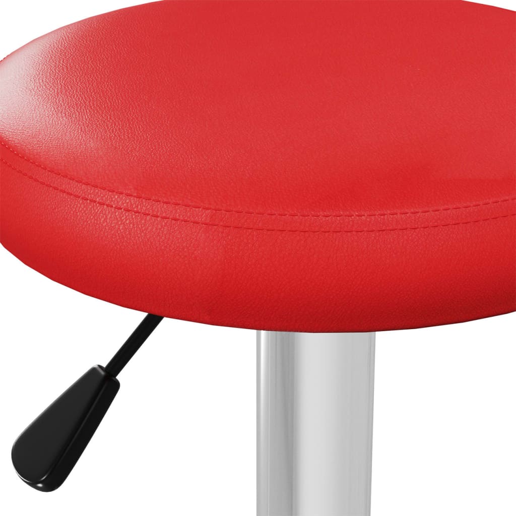 vidaXL Taburetes de cocina 2 unidades cuero sintético rojo