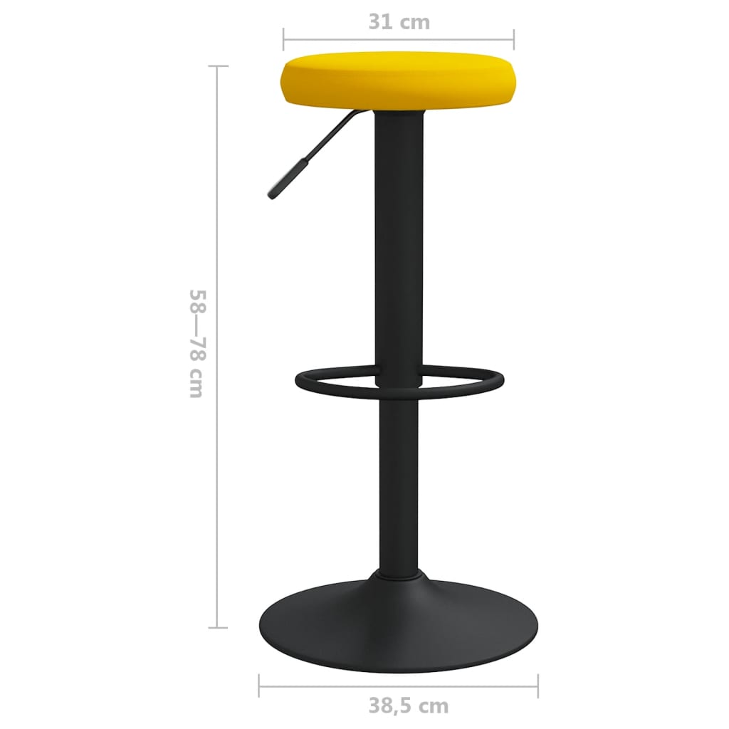 vidaXL Taburetes de cocina 2 unidades terciopelo amarillo mostaza