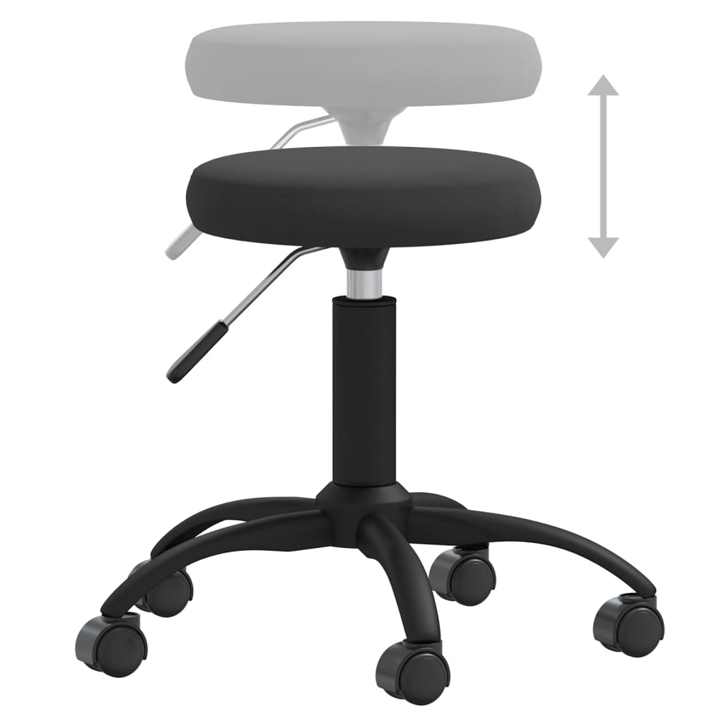 vidaXL Silla de oficina giratoria de terciopelo negro