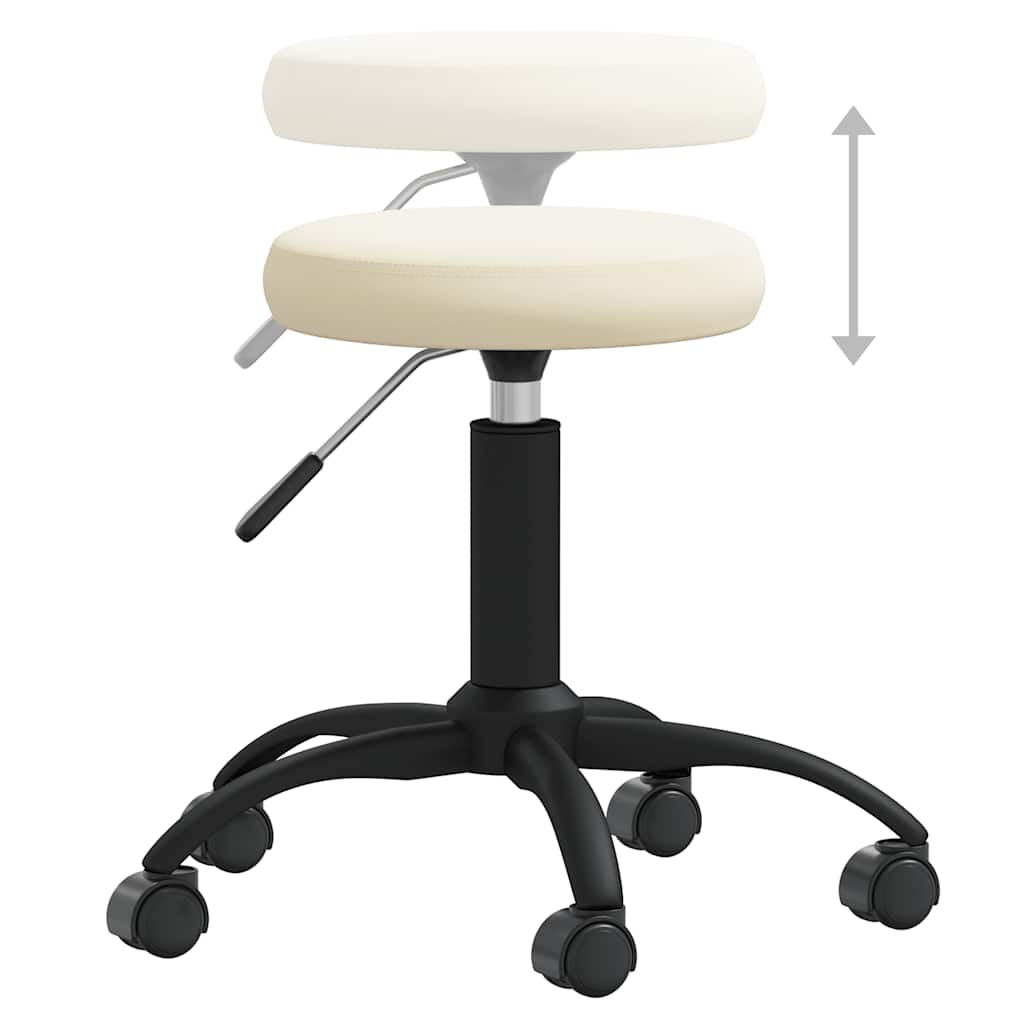 vidaXL Silla de oficina giratoria de terciopelo crema