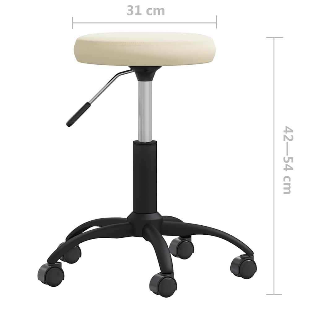 vidaXL Silla de oficina giratoria de terciopelo crema