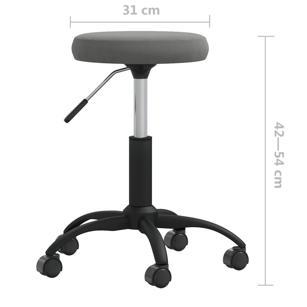 vidaXL Silla de oficina giratoria de terciopelo gris oscuro