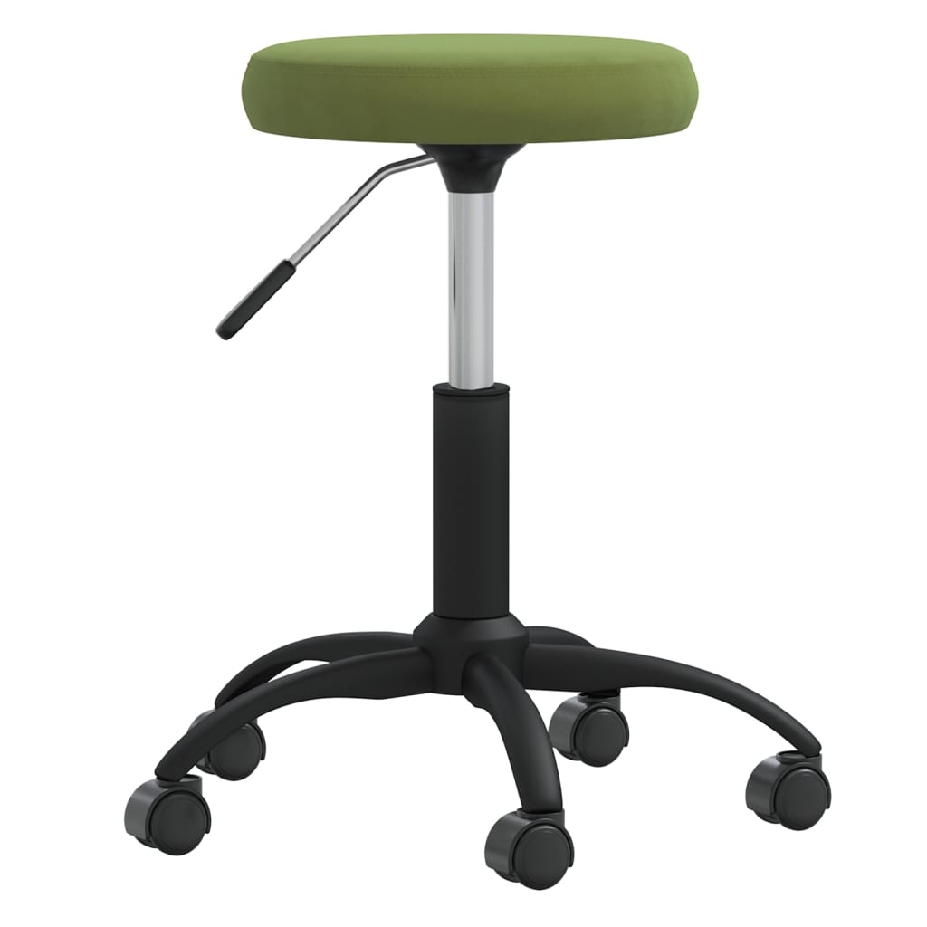 vidaXL Silla de oficina giratoria de terciopelo verde claro