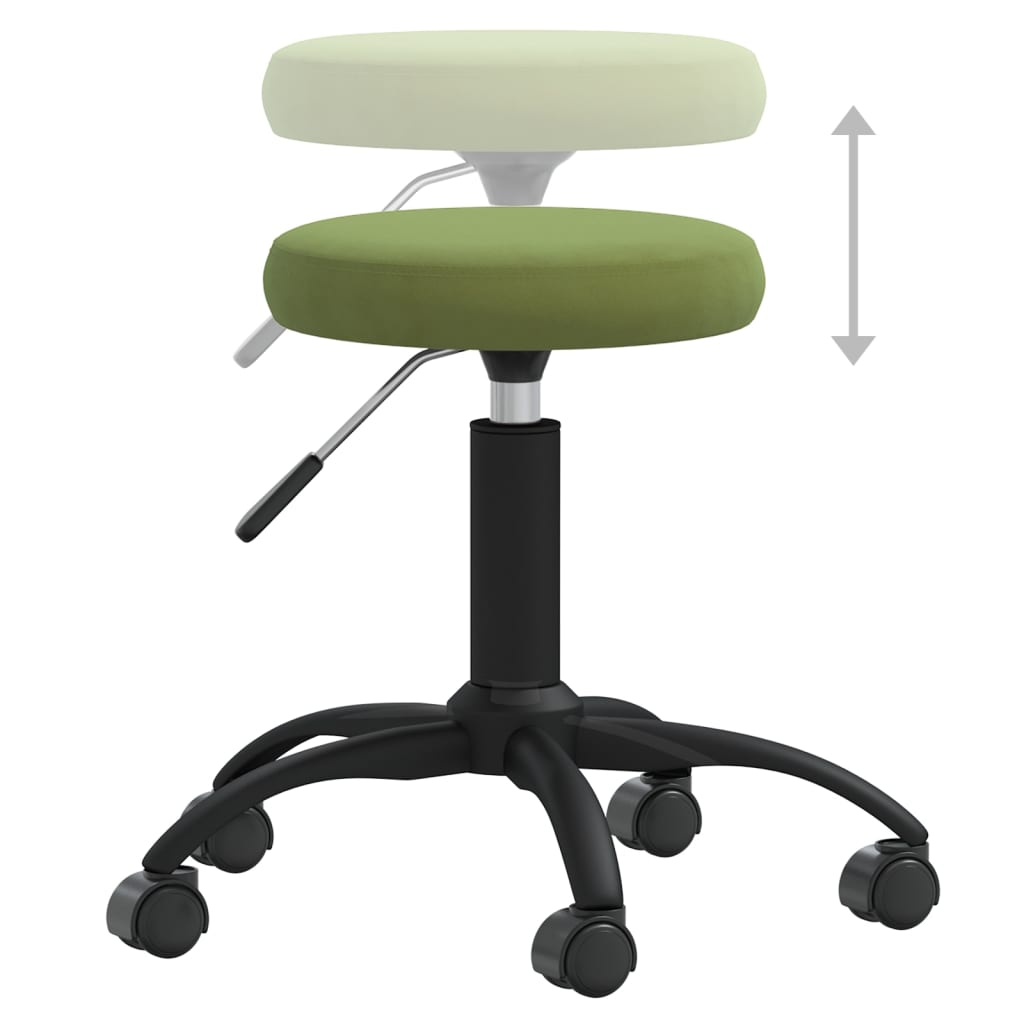 vidaXL Silla de oficina giratoria de terciopelo verde claro