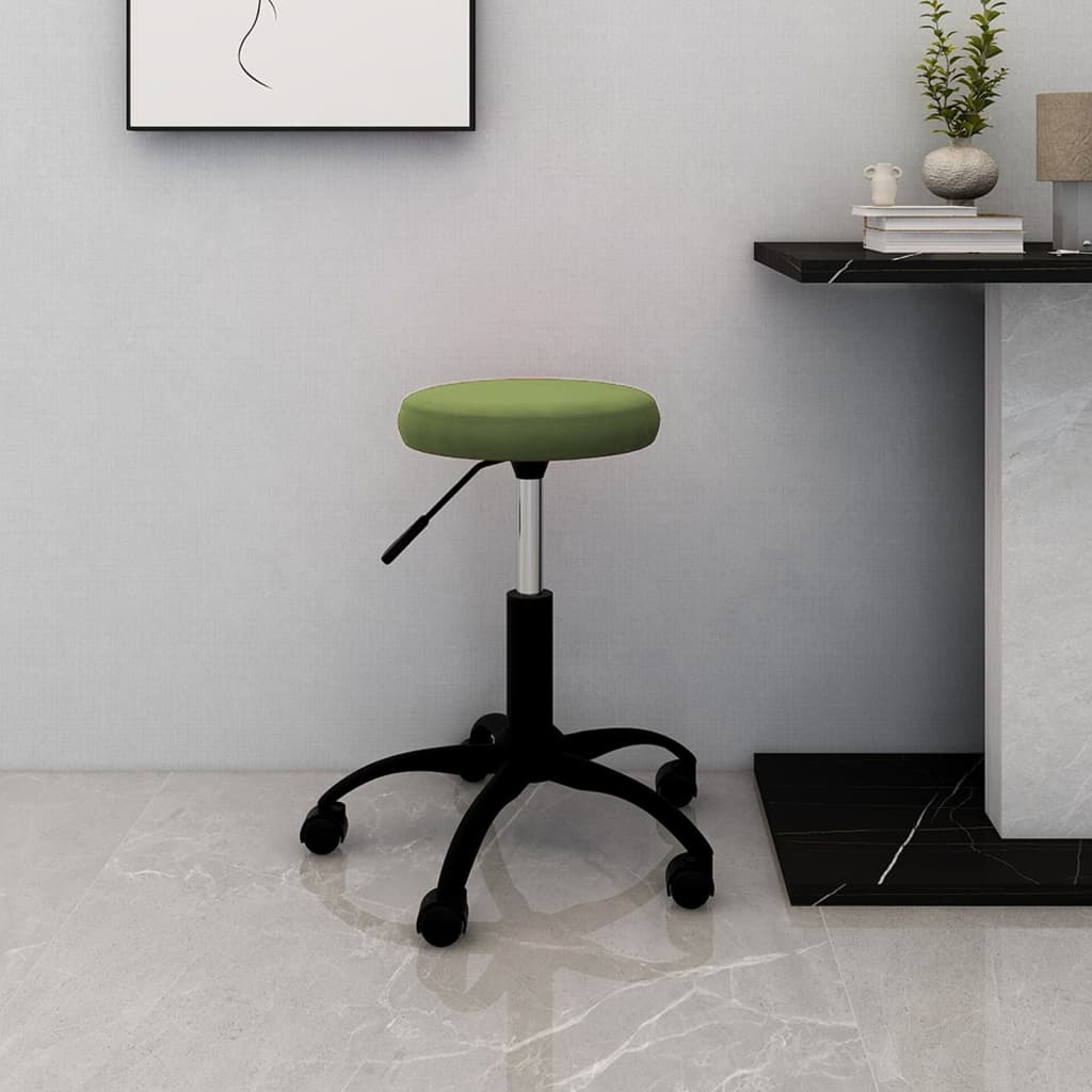 vidaXL Silla de oficina giratoria de terciopelo verde claro