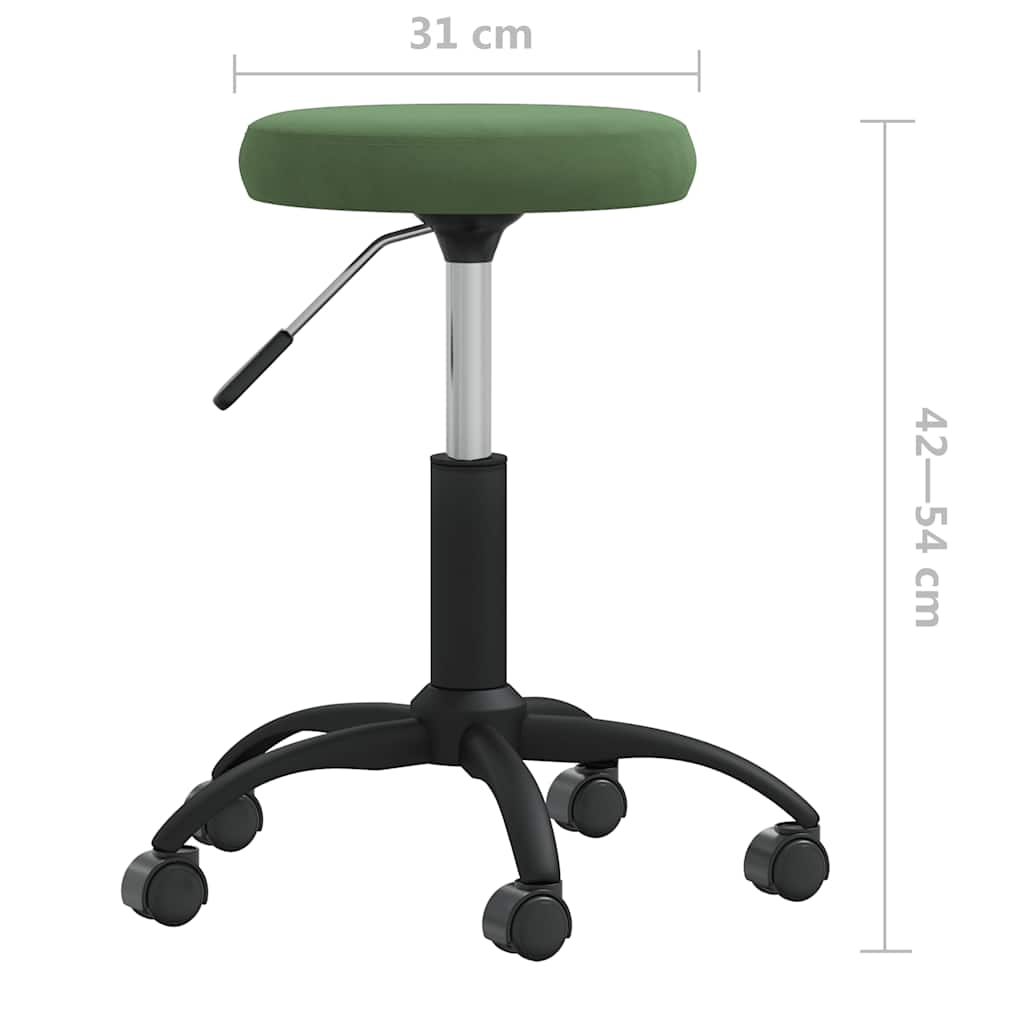 vidaXL Silla de oficina giratoria de terciopelo verde oscuro