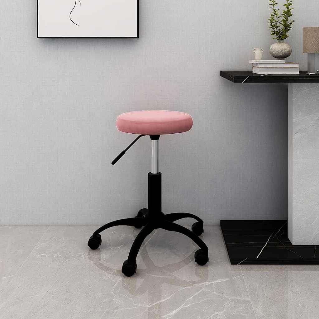 vidaXL Silla de oficina giratoria de terciopelo rosa