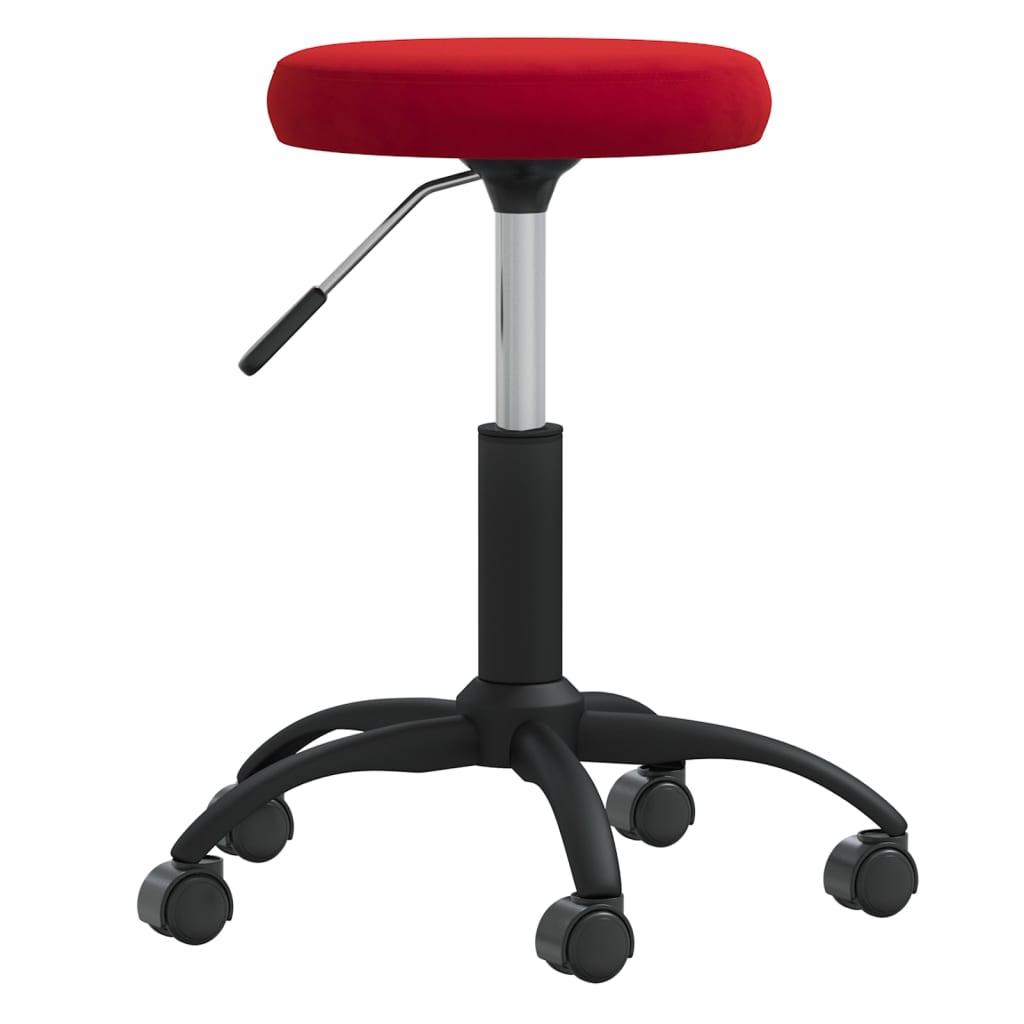 vidaXL Silla de oficina giratoria de terciopelo rojo tinto