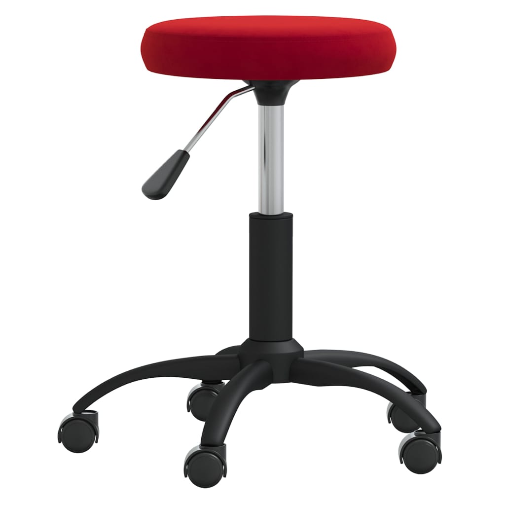 vidaXL Silla de oficina giratoria de terciopelo rojo tinto