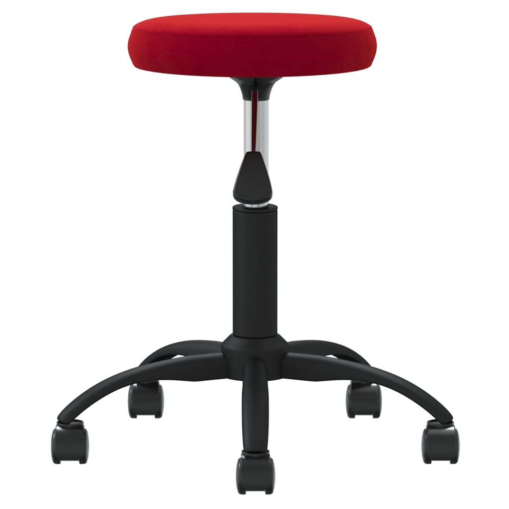 vidaXL Silla de oficina giratoria de terciopelo rojo tinto