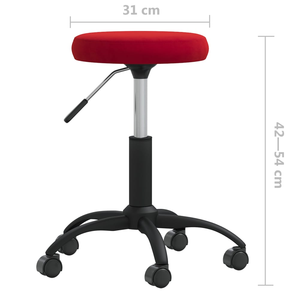 vidaXL Silla de oficina giratoria de terciopelo rojo tinto