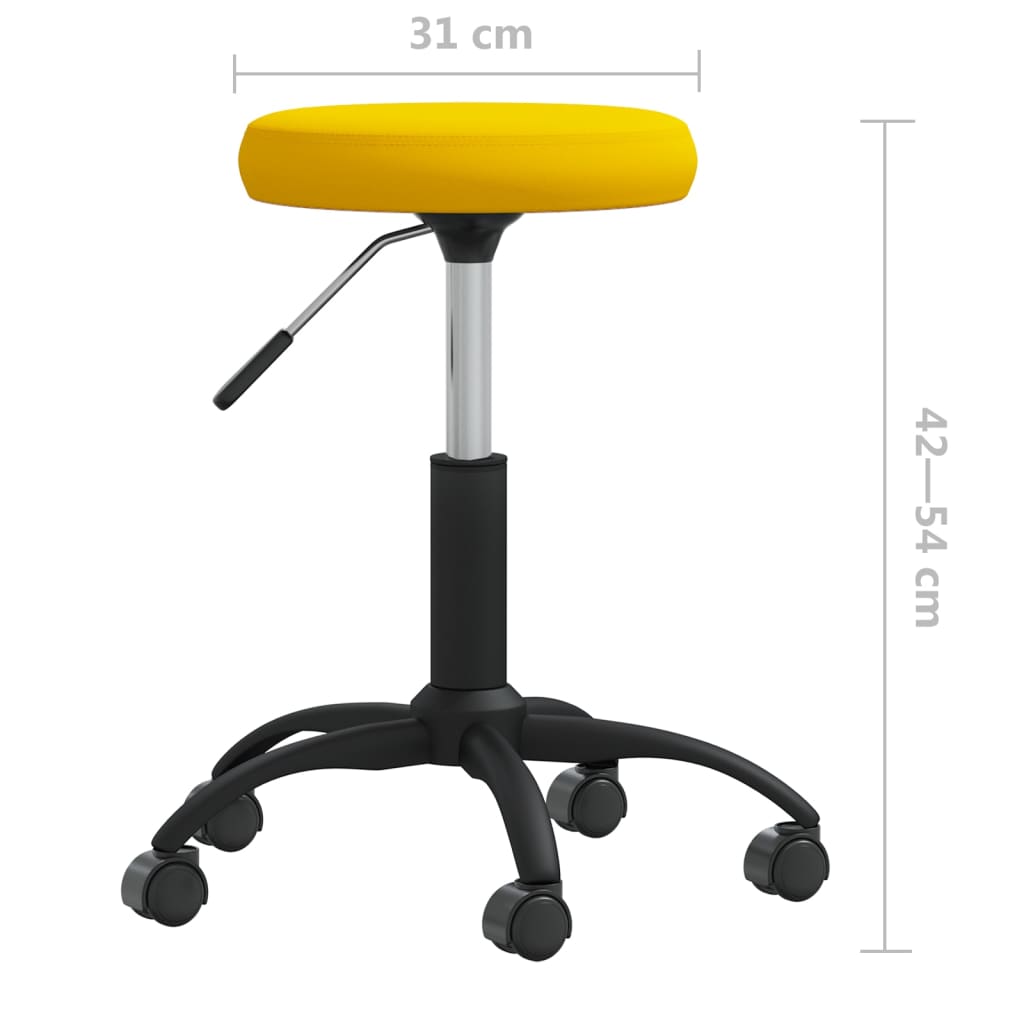 vidaXL Silla de oficina giratoria de terciopelo amarillo mostaza