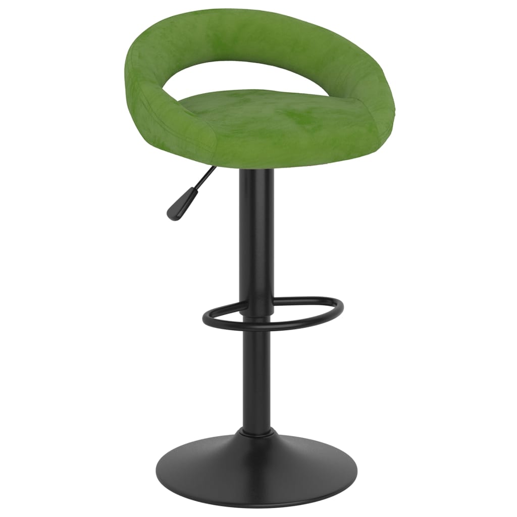 vidaXL Taburetes de cocina 2 uds terciopelo verde claro