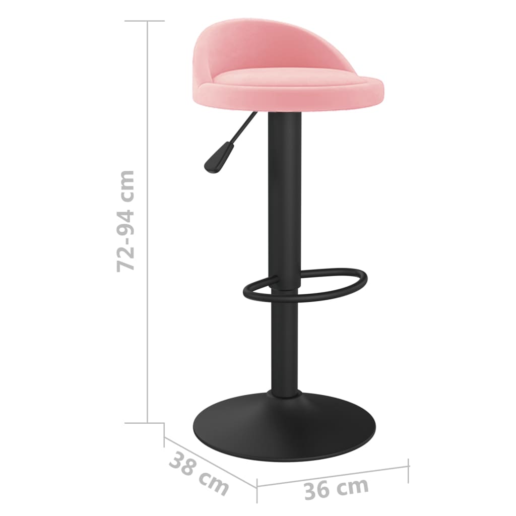 vidaXL Taburetes de cocina 2 unidades terciopelo rosa