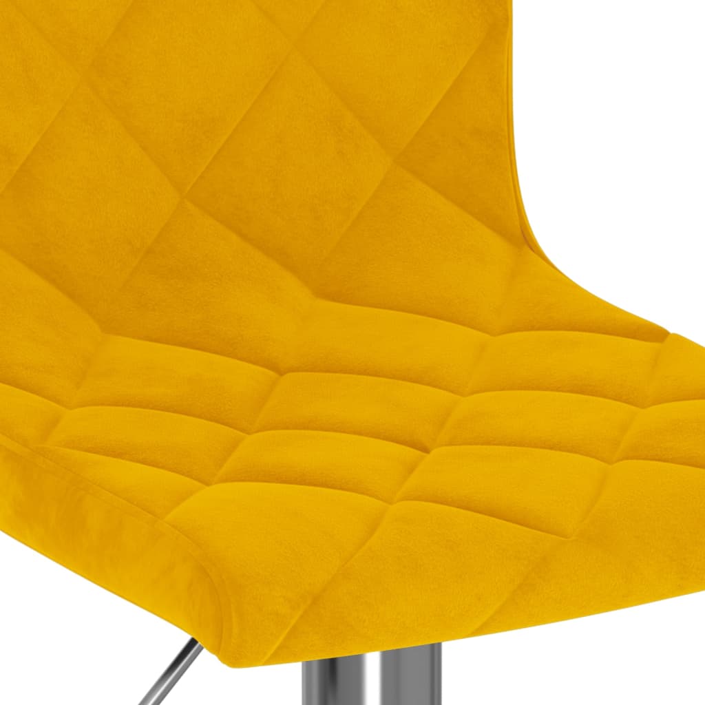 vidaXL Taburetes de cocina 2 unidades terciopelo amarillo mostaza