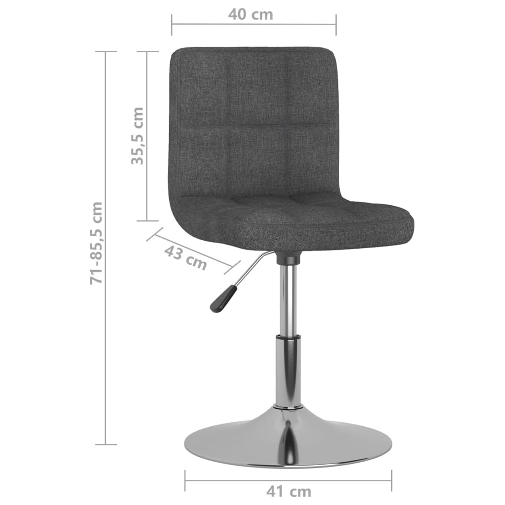 vidaXL Sillas de comedor giratorias 2 unidades tela gris oscuro