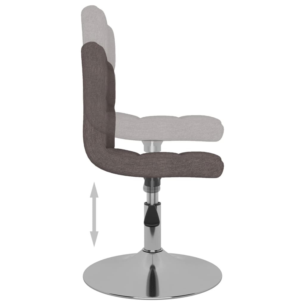 vidaXL Sillas de comedor giratorias 2 unidades tela gris taupe