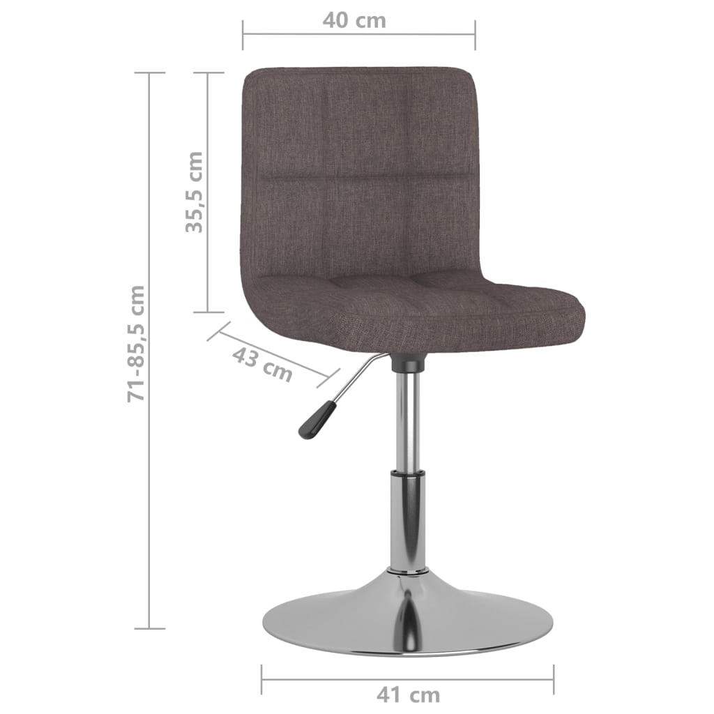 vidaXL Sillas de comedor giratorias 2 unidades tela gris taupe