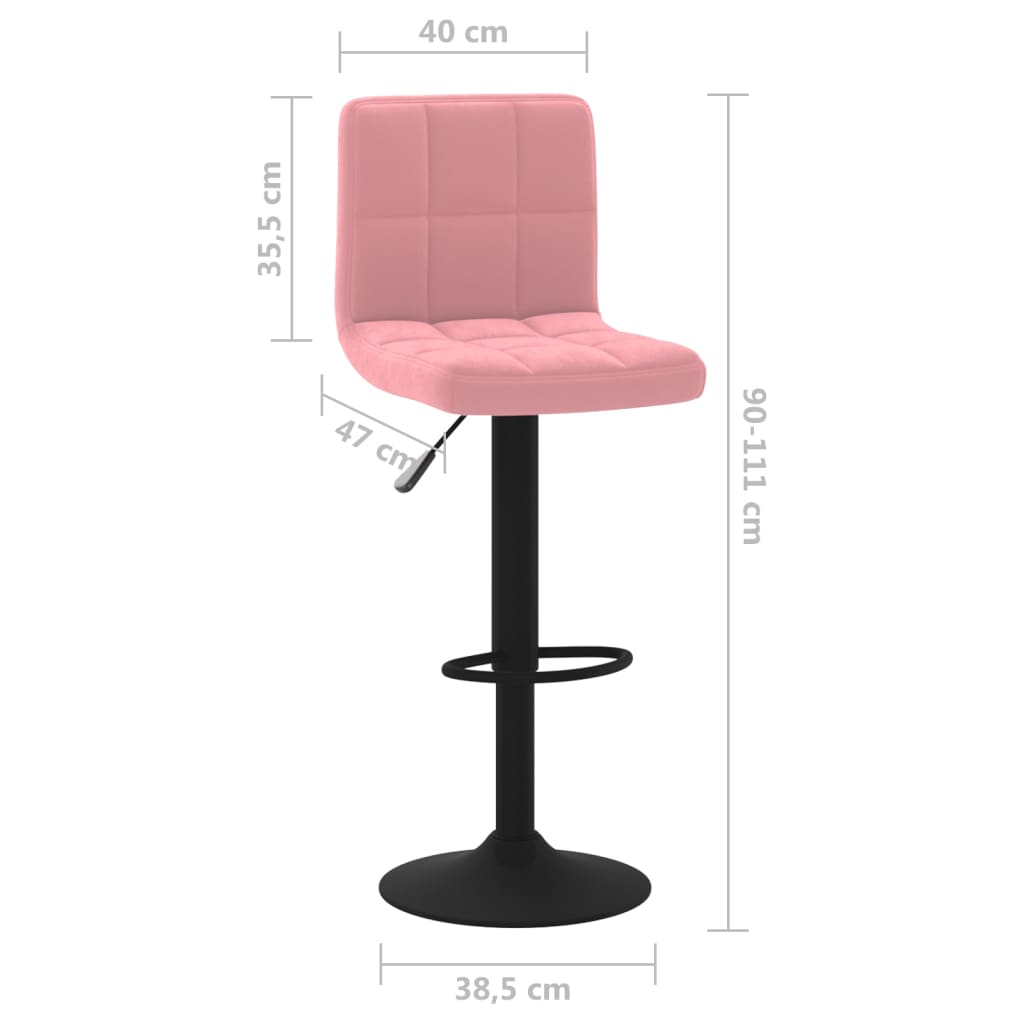 vidaXL Taburete de cocina de terciopelo rosa