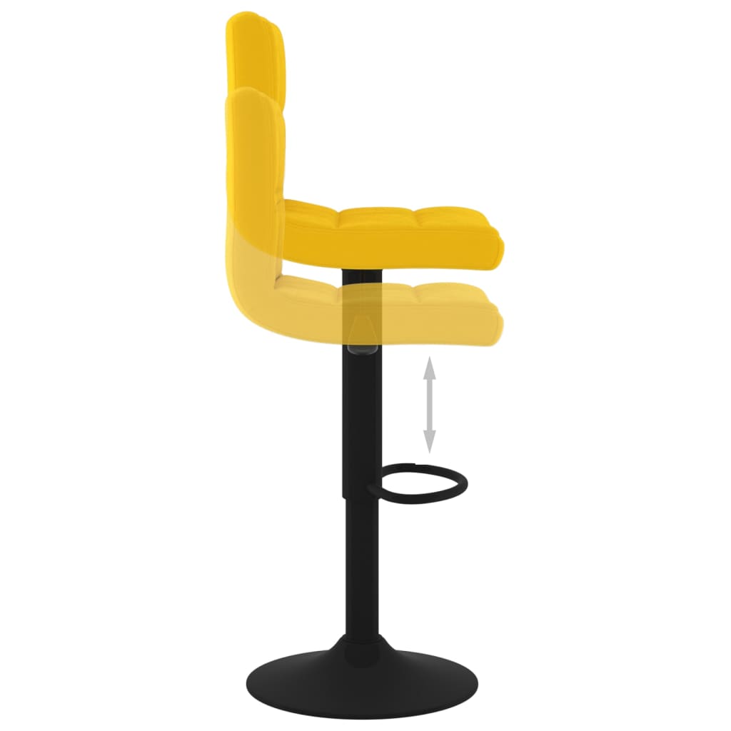 vidaXL Taburete de bar de terciopelo amarillo mostaza