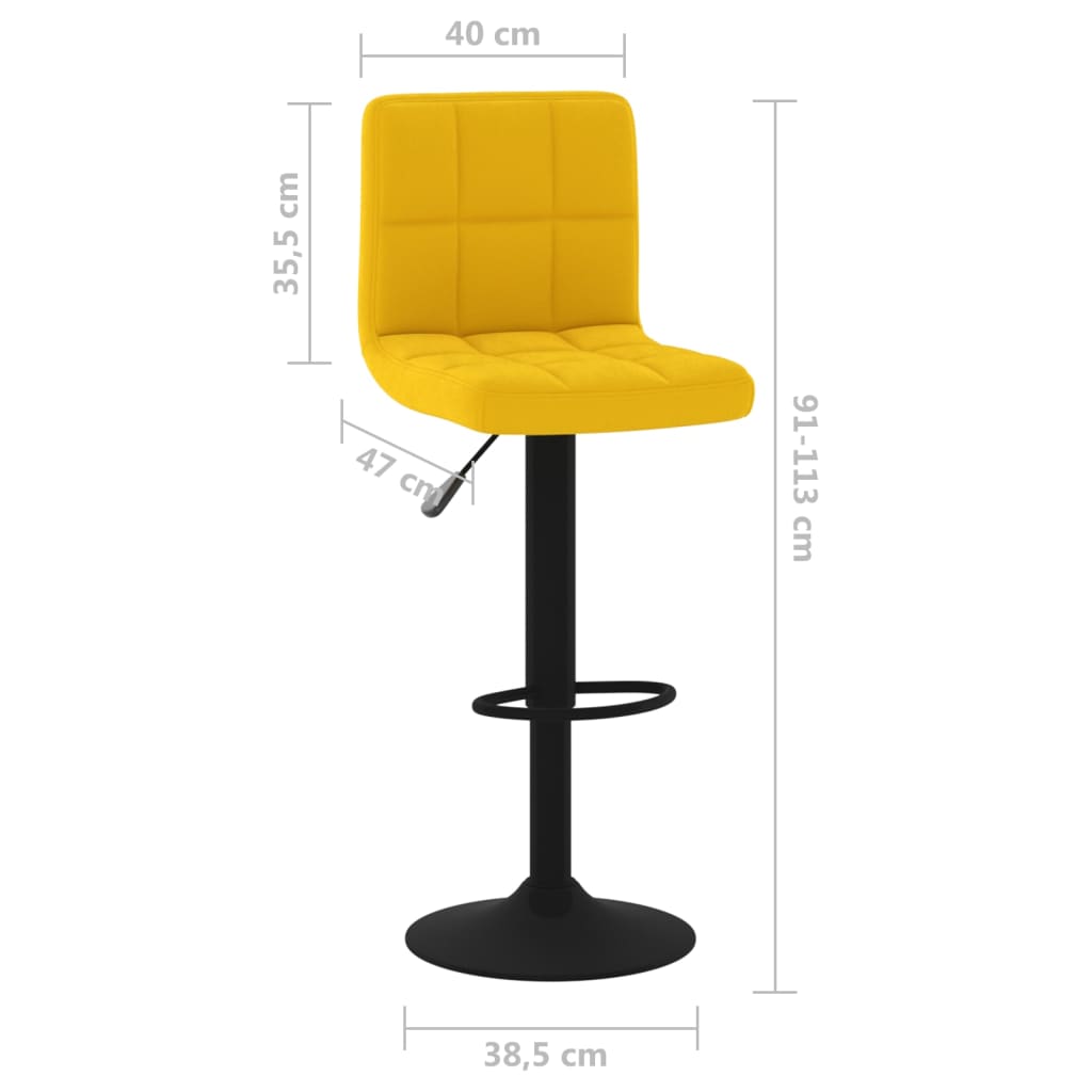 vidaXL Taburete de bar de terciopelo amarillo mostaza