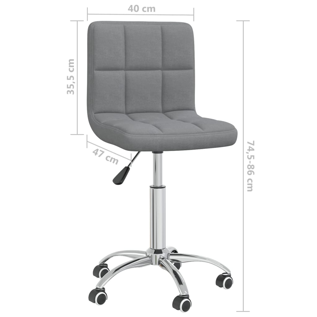 vidaXL Silla de oficina giratoria de tela gris claro