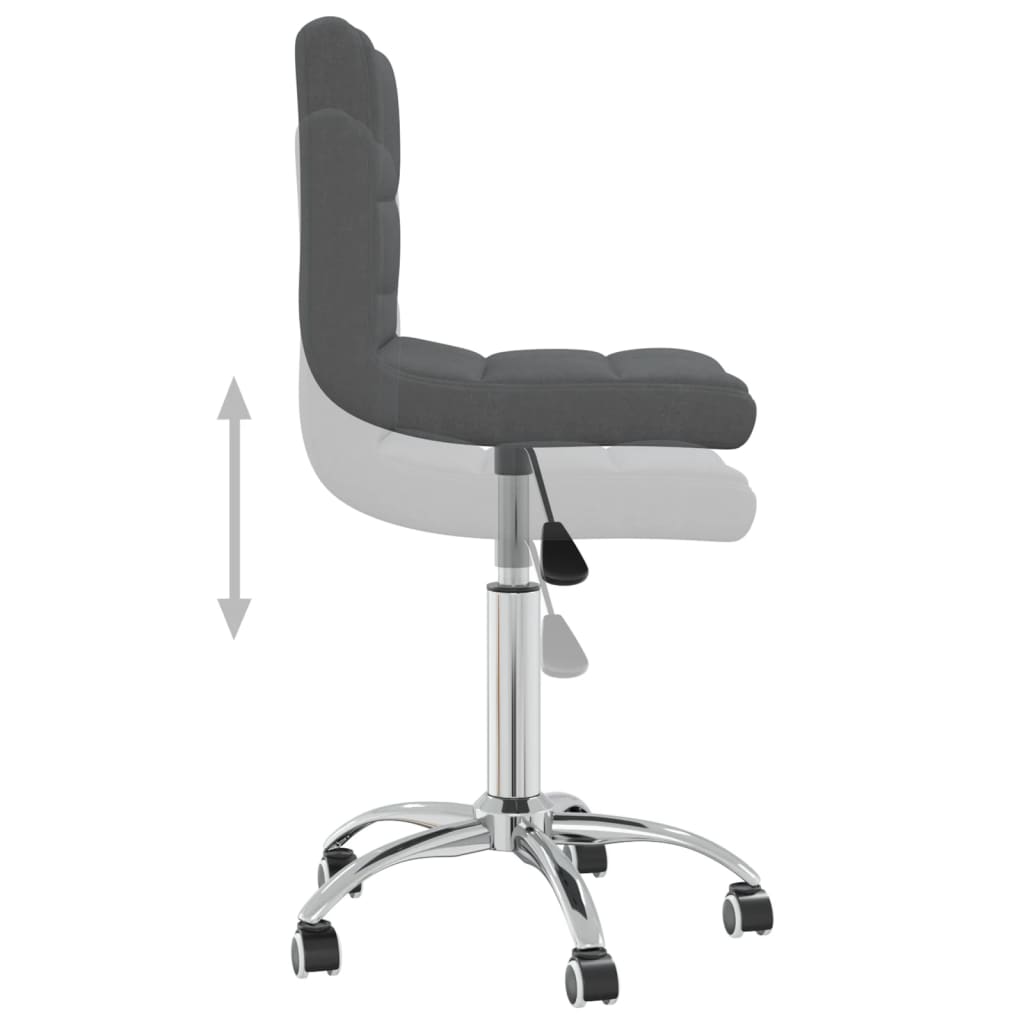 vidaXL Silla de oficina giratoria tela gris oscuro