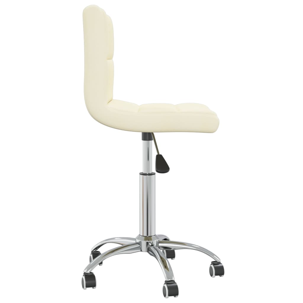 vidaXL Silla de oficina giratoria de tela color crema