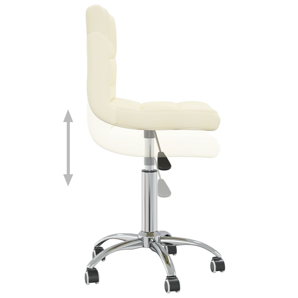 vidaXL Silla de oficina giratoria de tela color crema