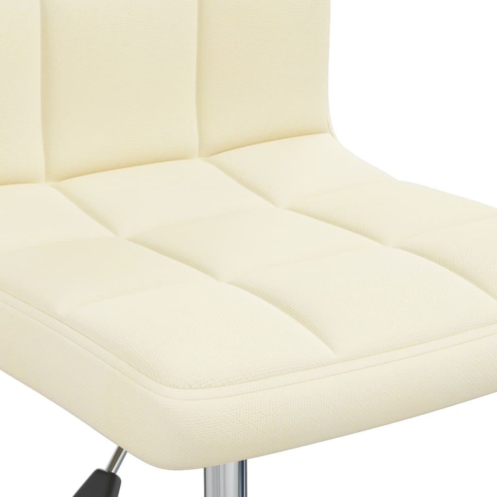 vidaXL Silla de oficina giratoria de tela color crema