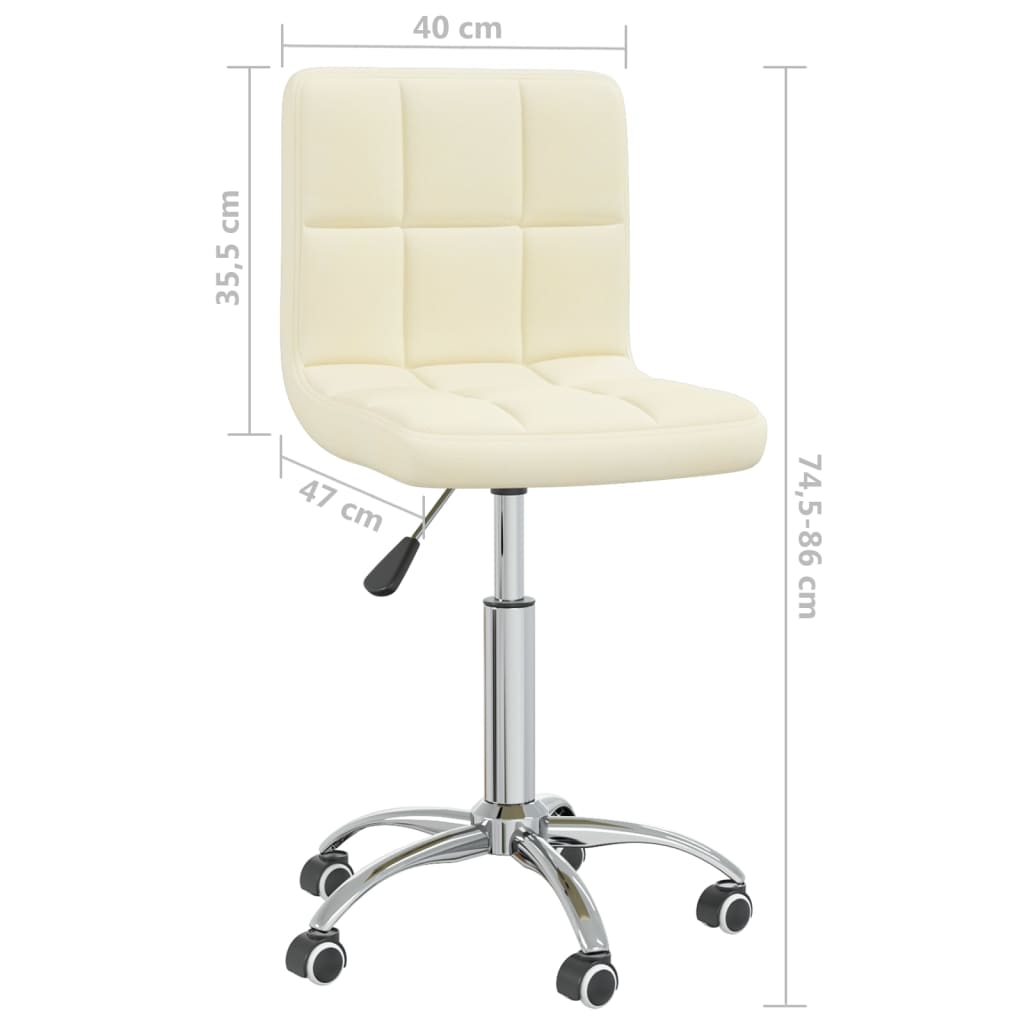 vidaXL Silla de oficina giratoria de tela color crema