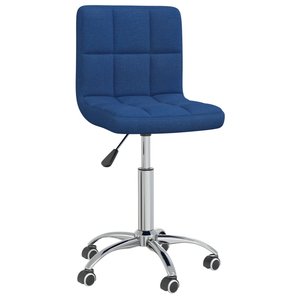 vidaXL Silla de oficina giratoria de tela azul