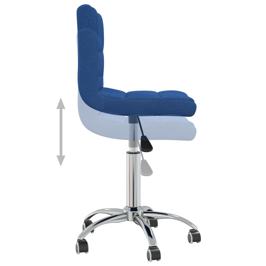 vidaXL Silla de oficina giratoria de tela azul