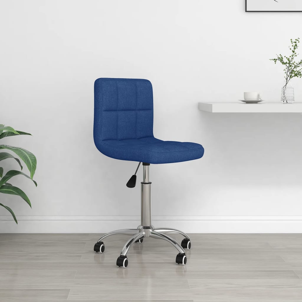 vidaXL Silla de oficina giratoria de tela azul