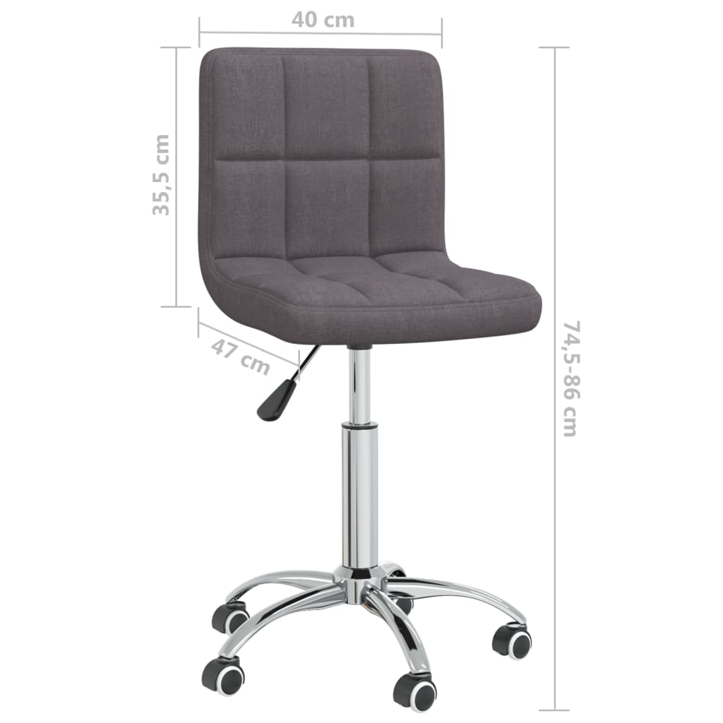 vidaXL Silla de oficina giratoria tela gris taupe