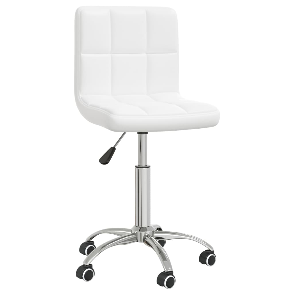 vidaXL Silla de oficina giratoria de cuero sintético blanco