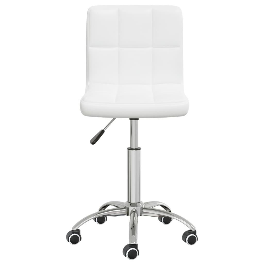 vidaXL Silla de oficina giratoria de cuero sintético blanco