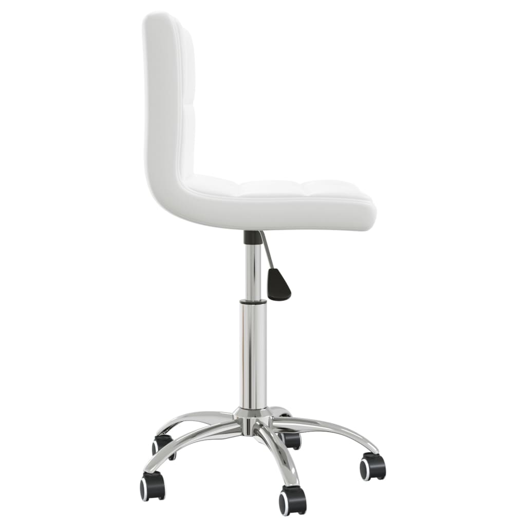 vidaXL Silla de oficina giratoria de cuero sintético blanco