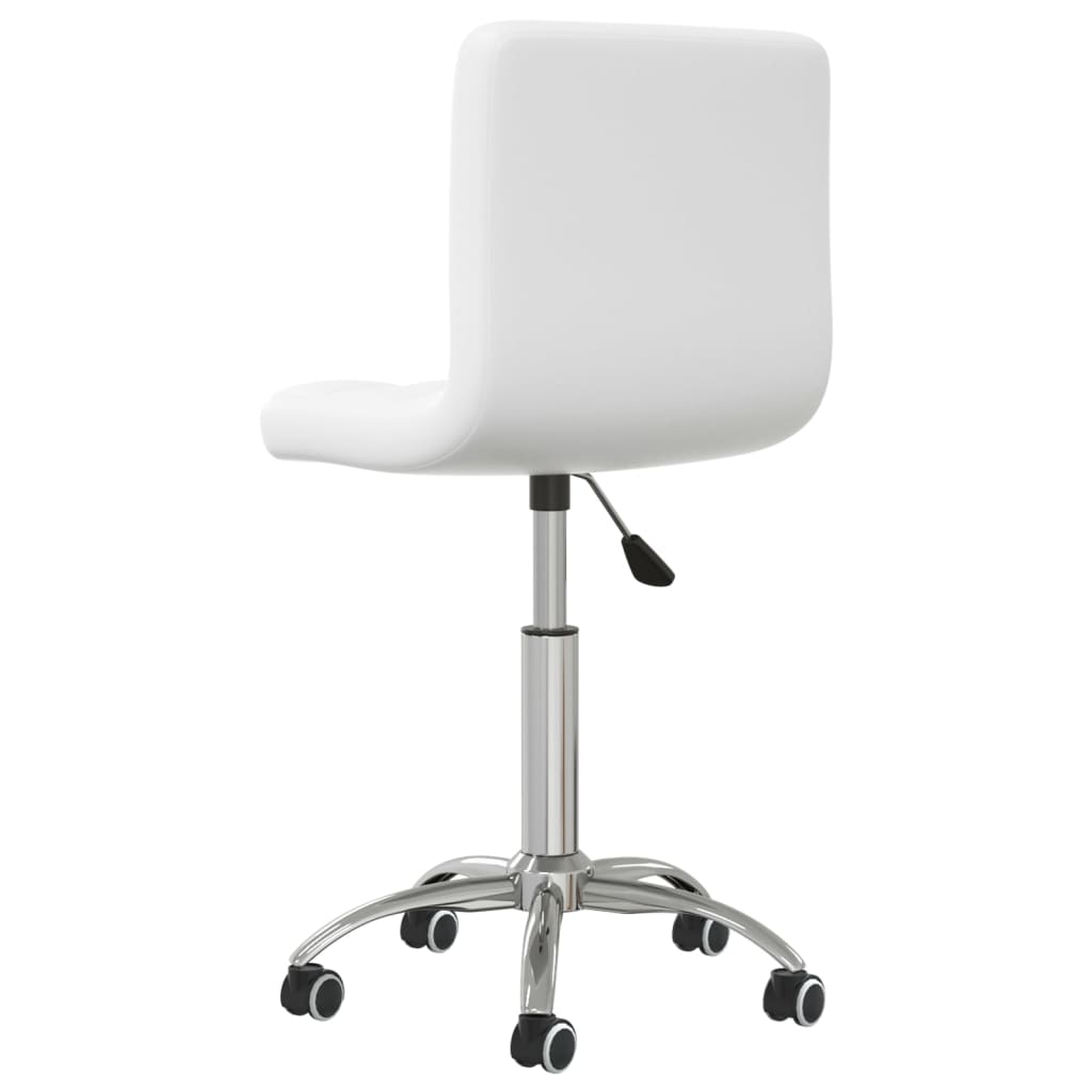 vidaXL Silla de oficina giratoria de cuero sintético blanco