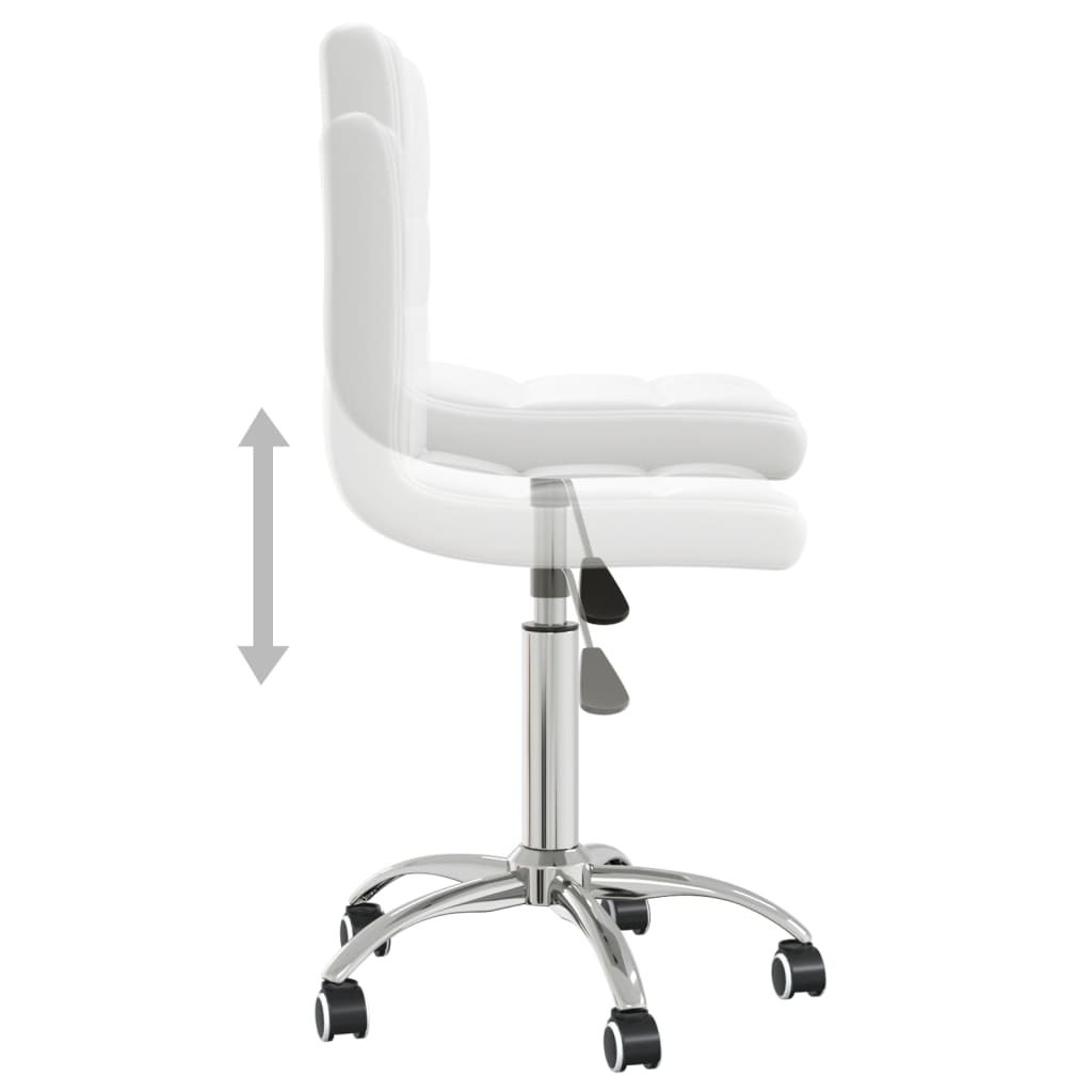 vidaXL Silla de oficina giratoria de cuero sintético blanco