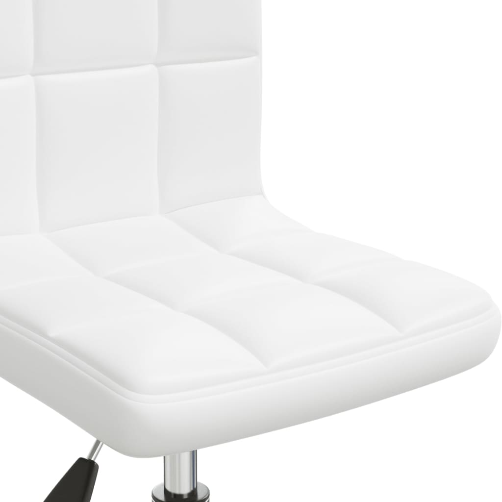 vidaXL Silla de oficina giratoria de cuero sintético blanco