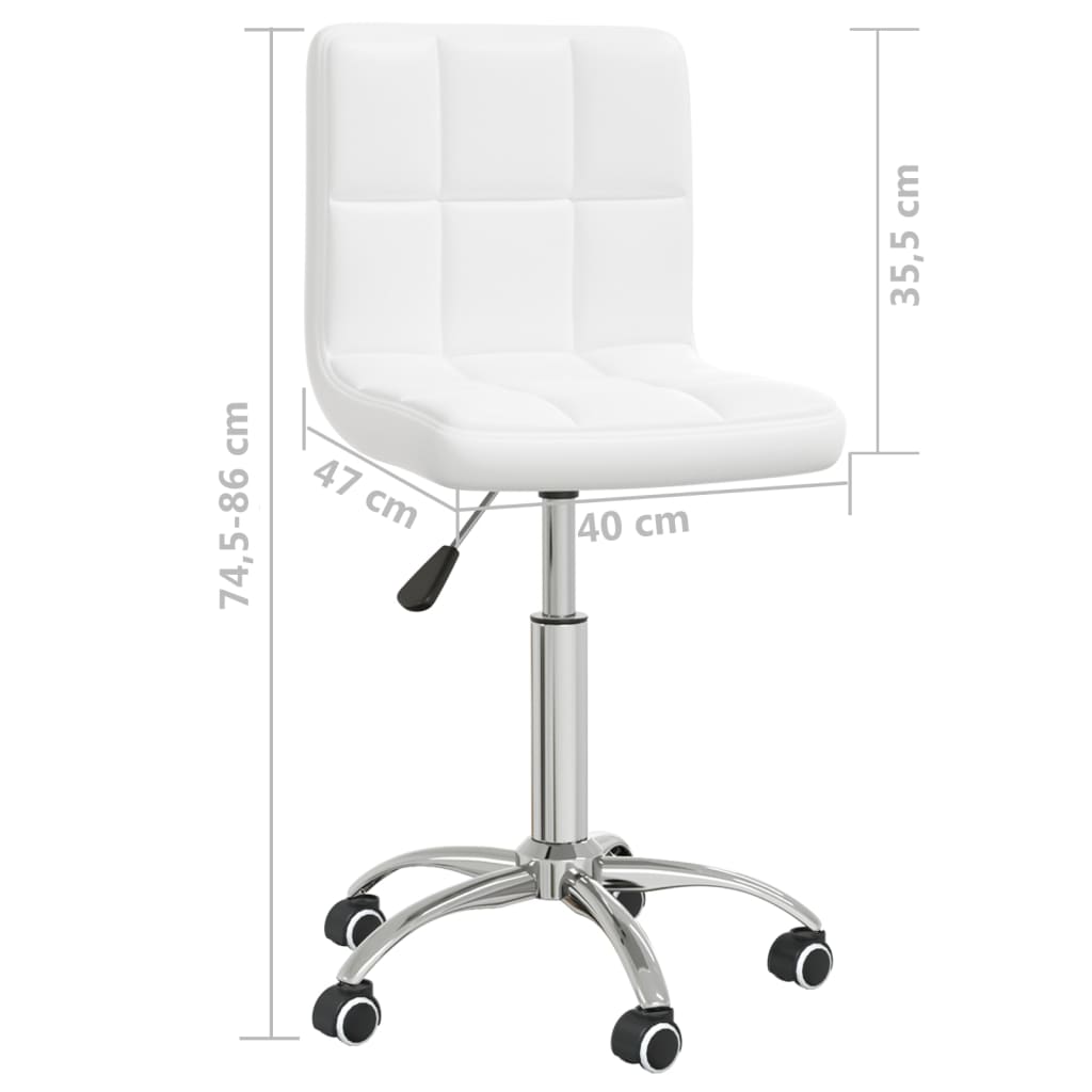 vidaXL Silla de oficina giratoria de cuero sintético blanco