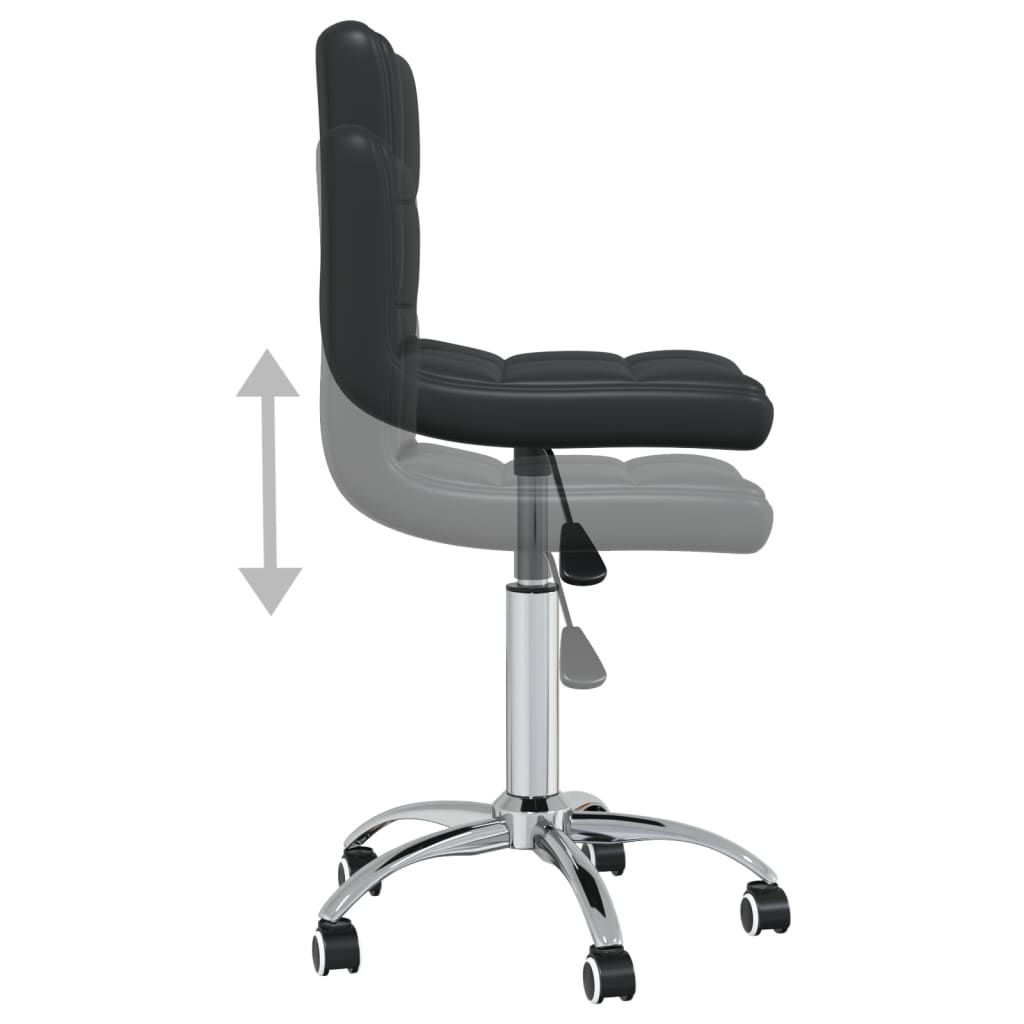 vidaXL Silla de oficina giratoria de cuero sintético negro