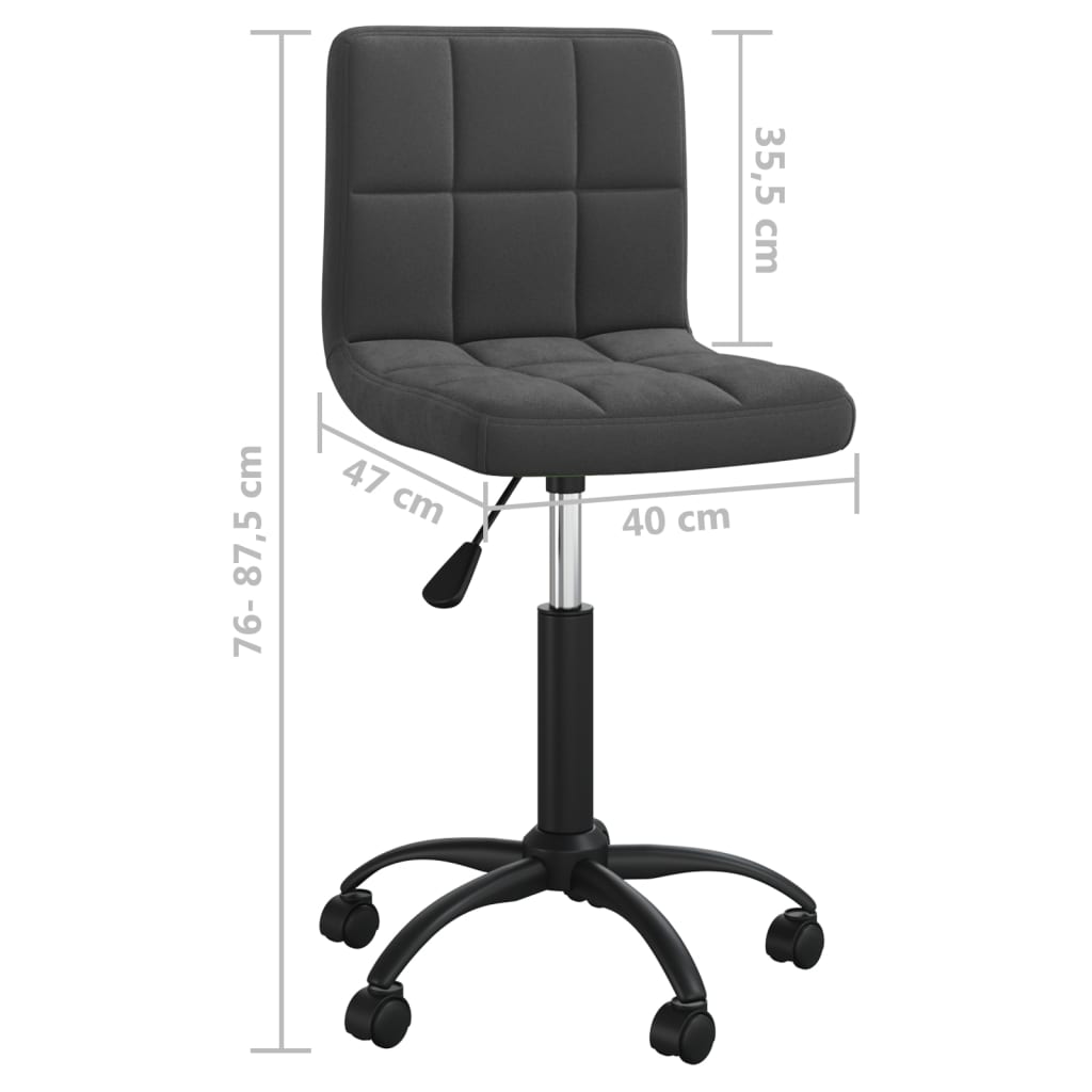 vidaXL Silla de oficina giratoria de terciopelo negro