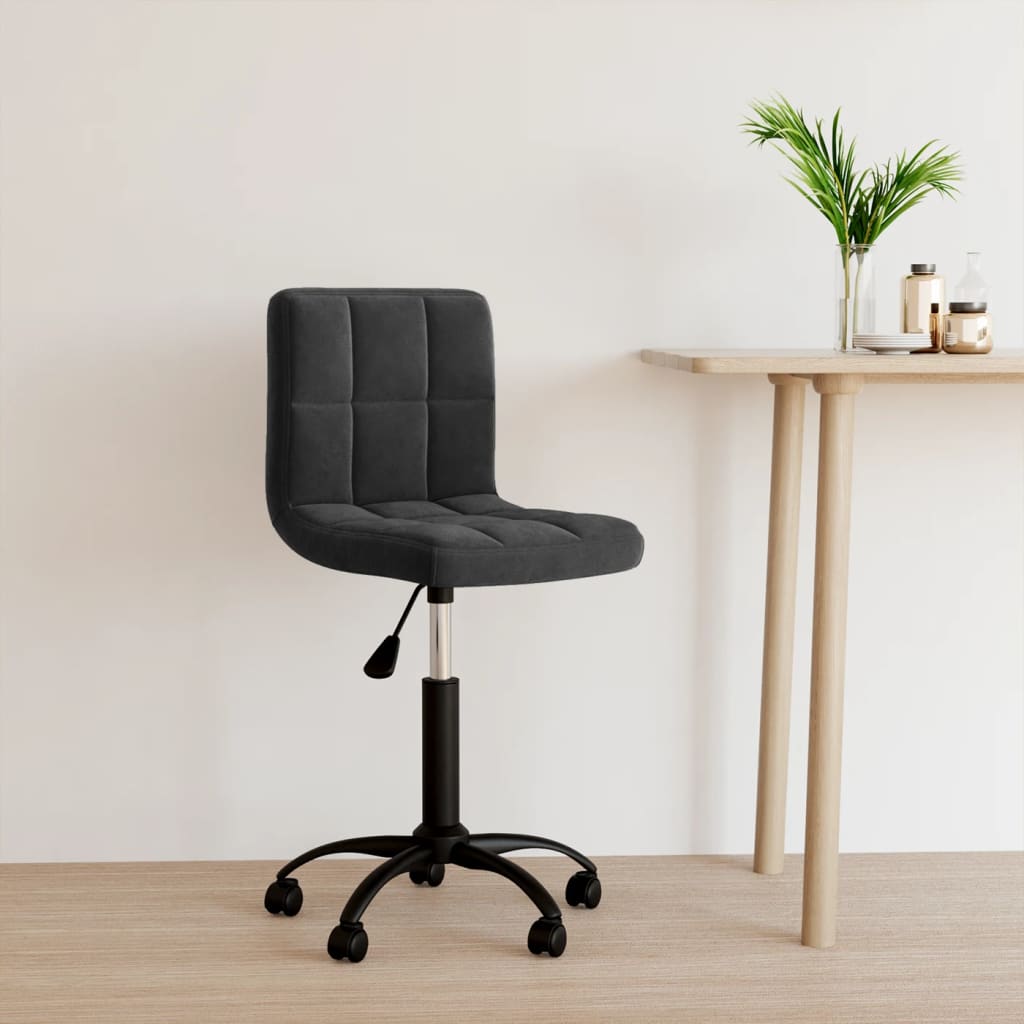 vidaXL Silla de oficina giratoria de terciopelo negro