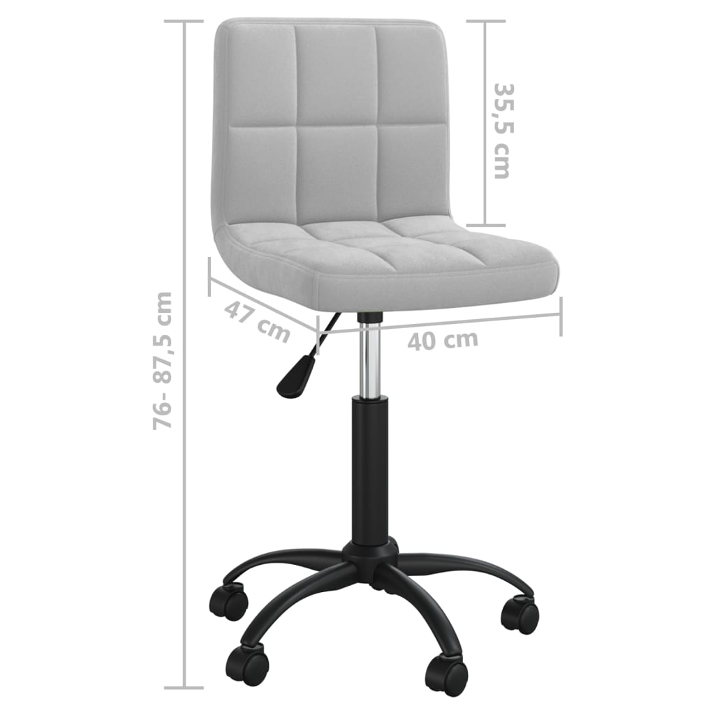 vidaXL Silla de oficina giratoria de terciopelo gris claro