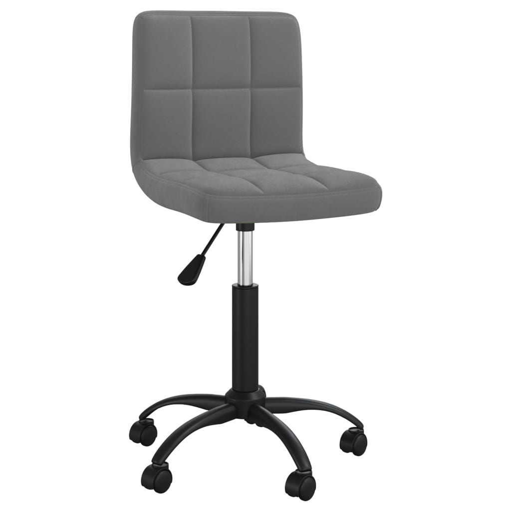 vidaXL Silla de oficina giratoria de terciopelo gris oscuro