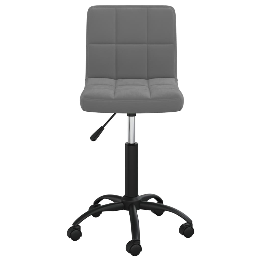 vidaXL Silla de oficina giratoria de terciopelo gris oscuro